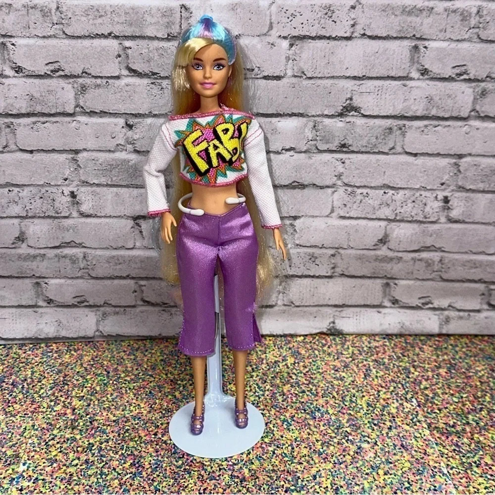 Barbie Totally Hair Fashion Doll HCM88 Long Hair Blonde Blue Purple Restyled